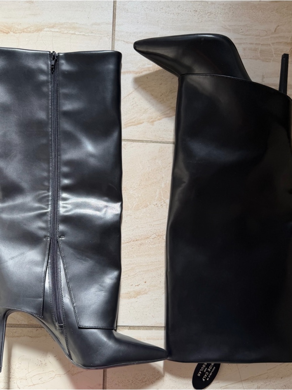 Classic Black Pointed-Toe Knee-High Boots - Women